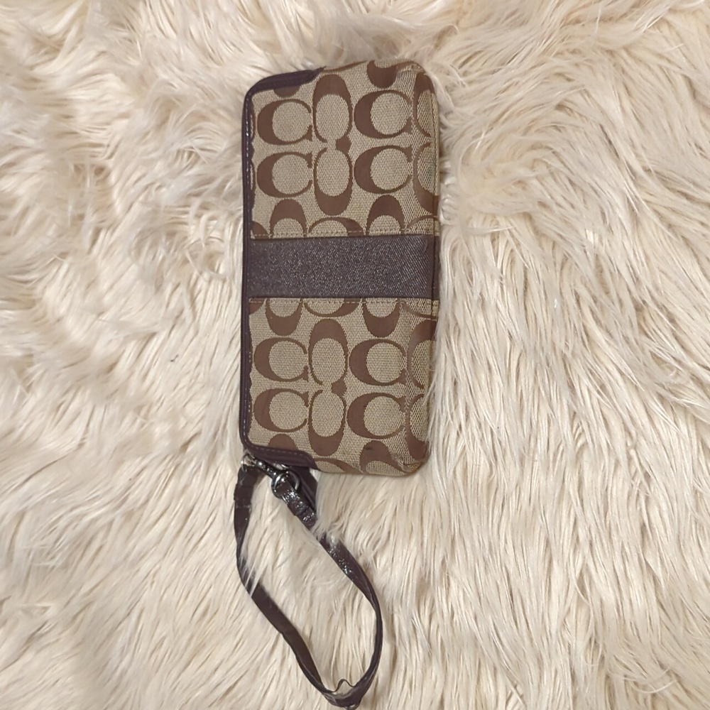 Coach khaki/mahogany double zip wallet - Picture 3 of 10
